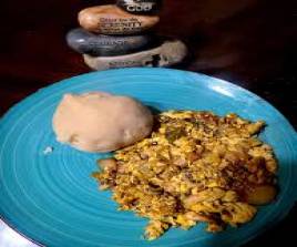 Banku and egg stew with koobi n meat