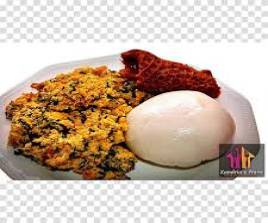 Eba and egg stew
